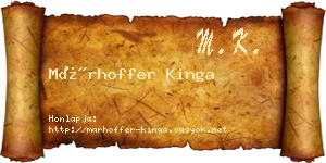 Márhoffer Kinga névjegykártya